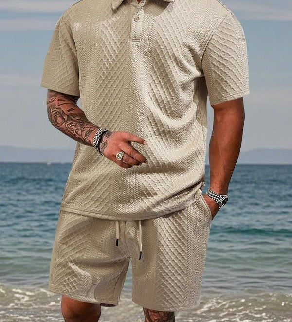 James Oxford Summer Textured Knit Set for Men