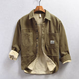 James Oxford Fleece Cargo Shirt for Men