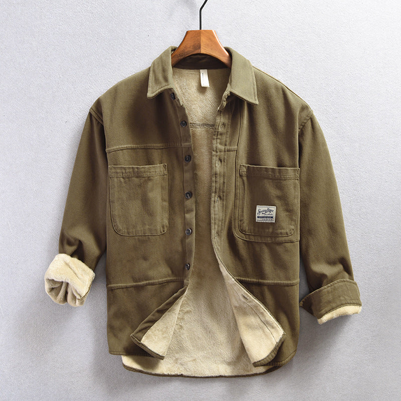 James Oxford Fleece Cargo Shirt for Men