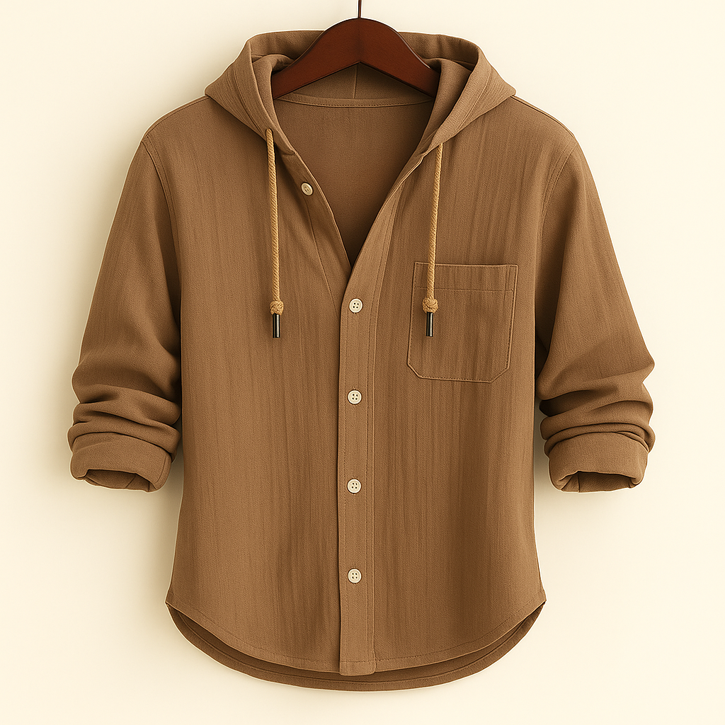 James Oxford Luxury Soft Cotton Hooded Shirt