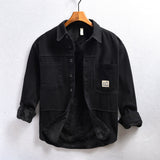 James Oxford Fleece Cargo Shirt for Men