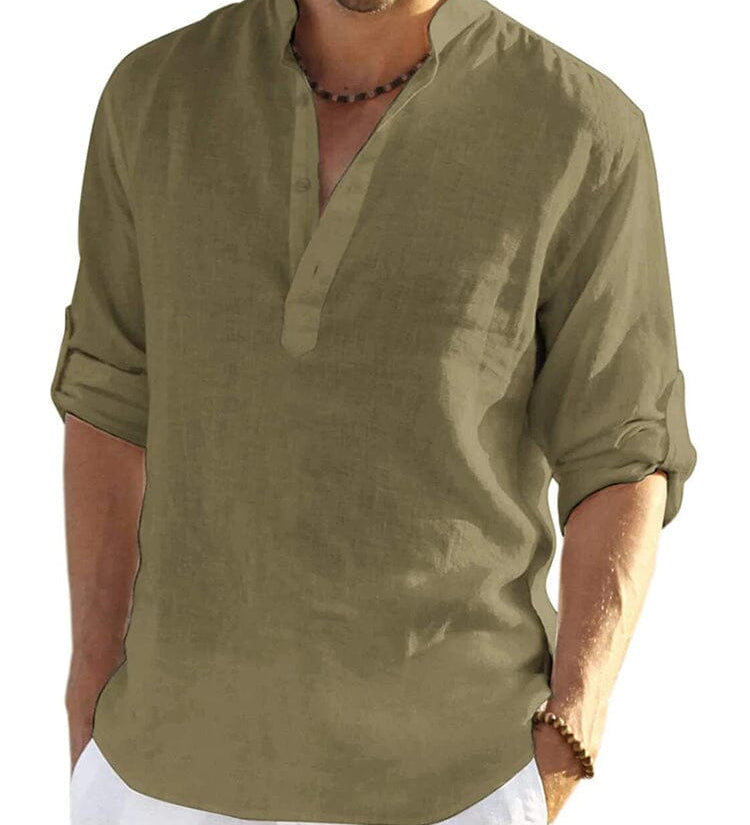 James Oxford Cotton-Linen Shirt for Men