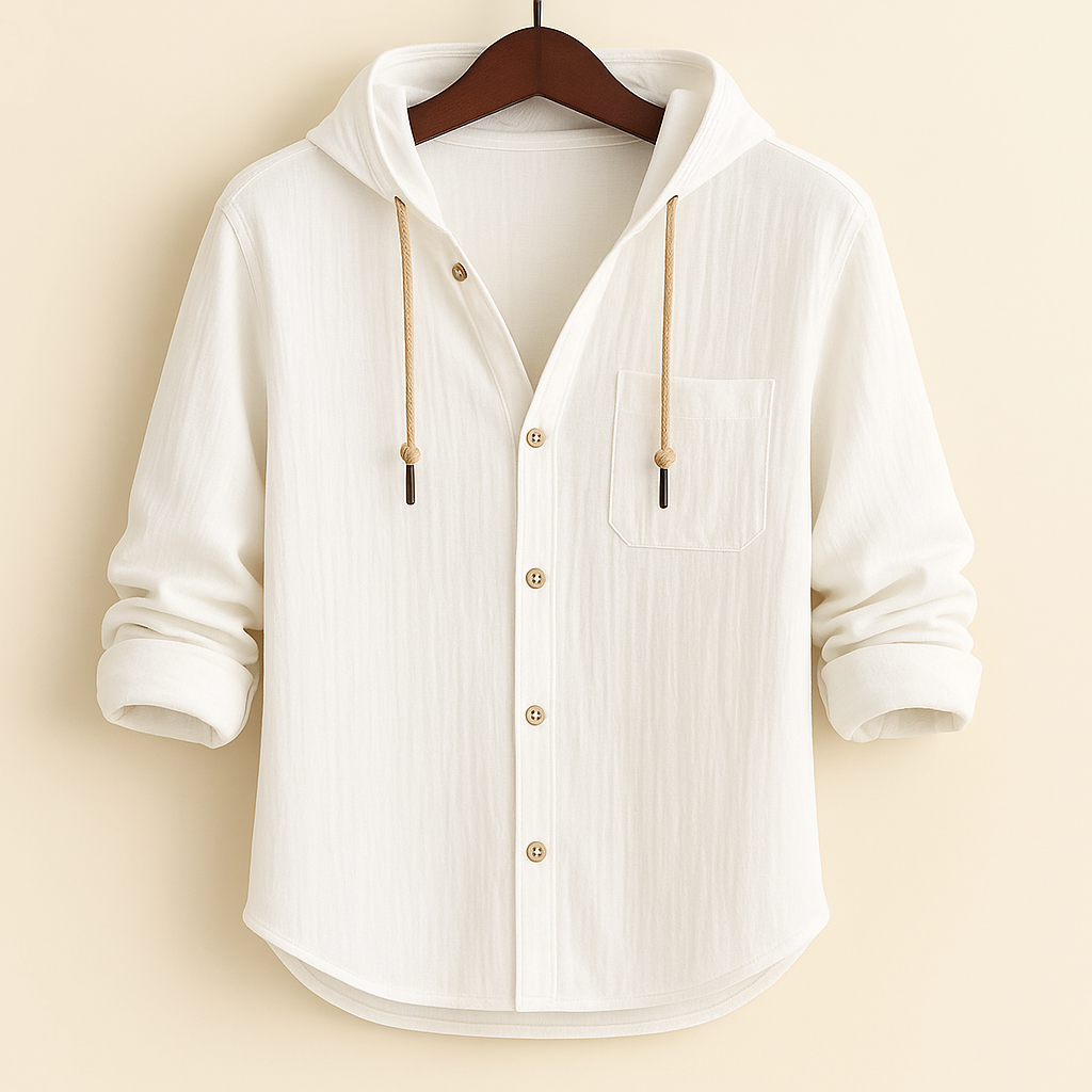 James Oxford Luxury Soft Cotton Hooded Shirt