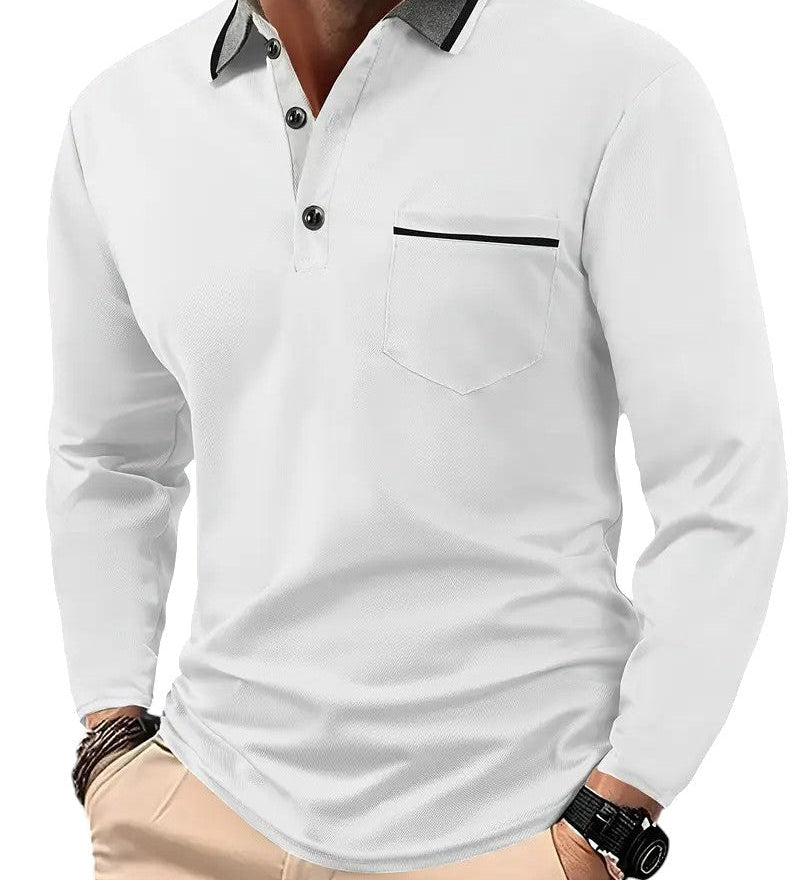 James Oxford Classic Long Sleeve Polo Shirt
