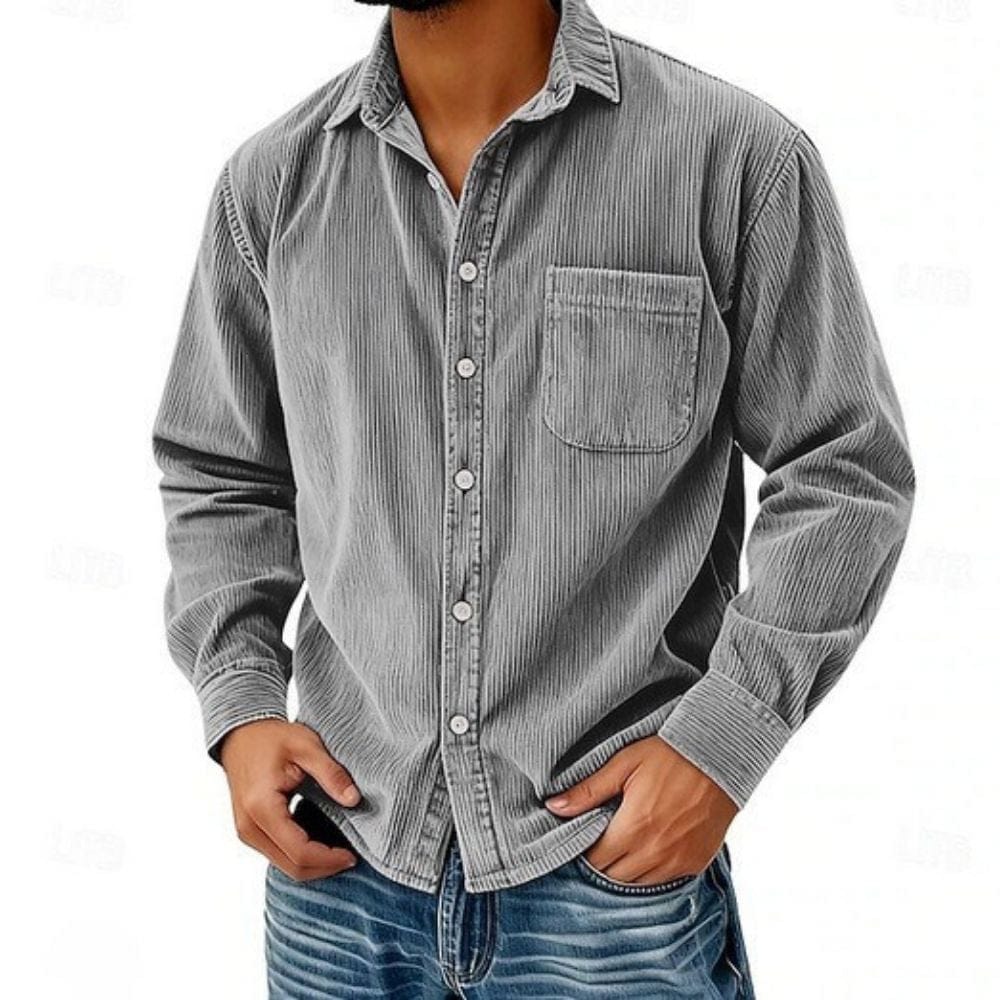 James Oxford Corduroy Button-Up Shirt for Men