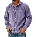 James Oxford Corduroy Button-Up Shirt for Men