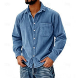 James Oxford Corduroy Button-Up Shirt for Men