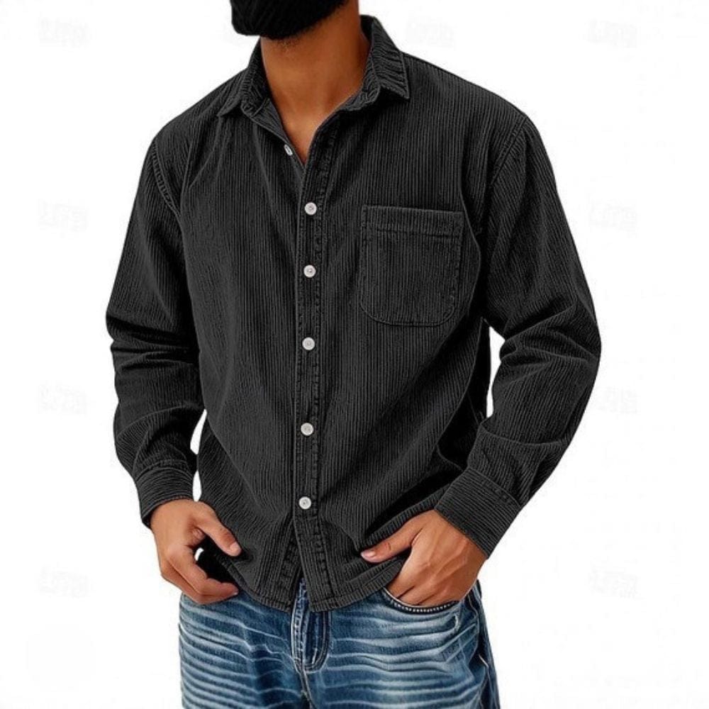 James Oxford Corduroy Button-Up Shirt for Men