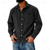 James Oxford Corduroy Button-Up Shirt for Men