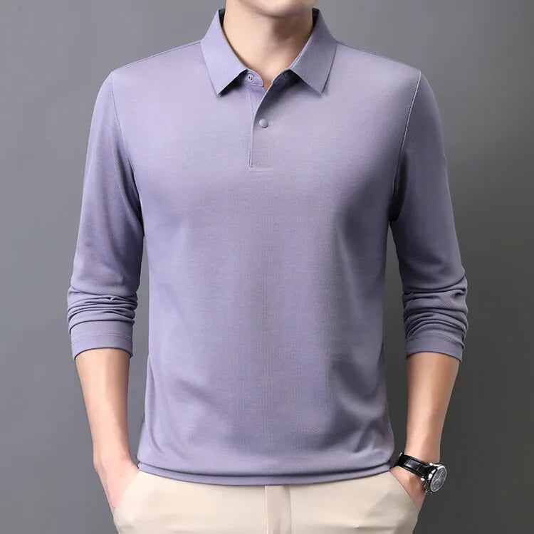 Piqué Long Sleeve Cotton Polo
