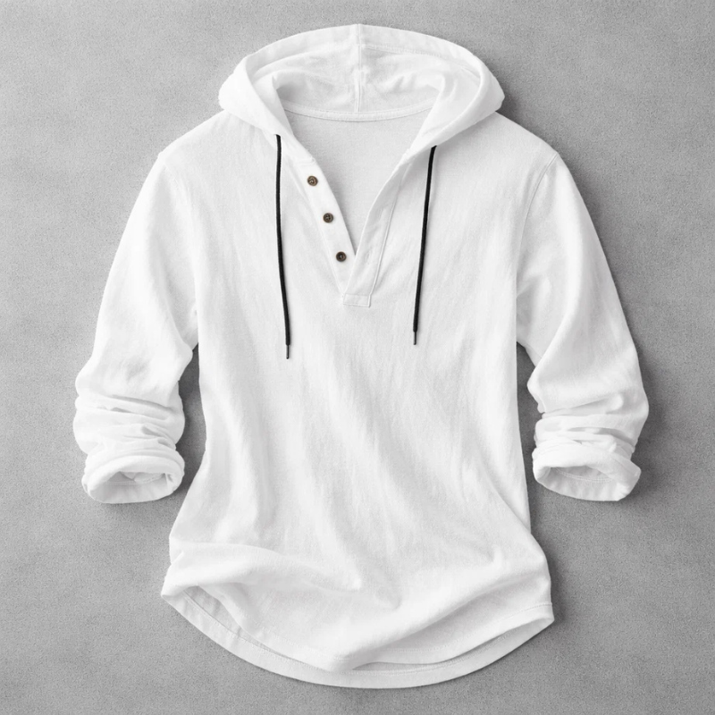 James Oxford Elegant Hooded Shirt for Men