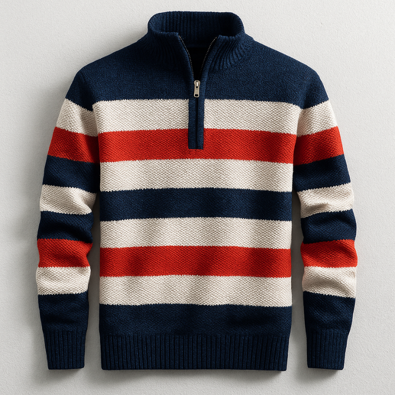 Men's Knit Pullover with Zip