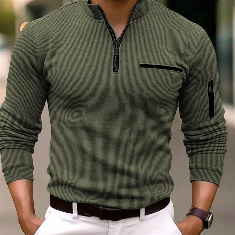 James Oxford Zip Collar Shirt for Men
