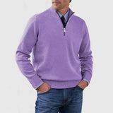 Elegant Men's Mid-Zip Jumper