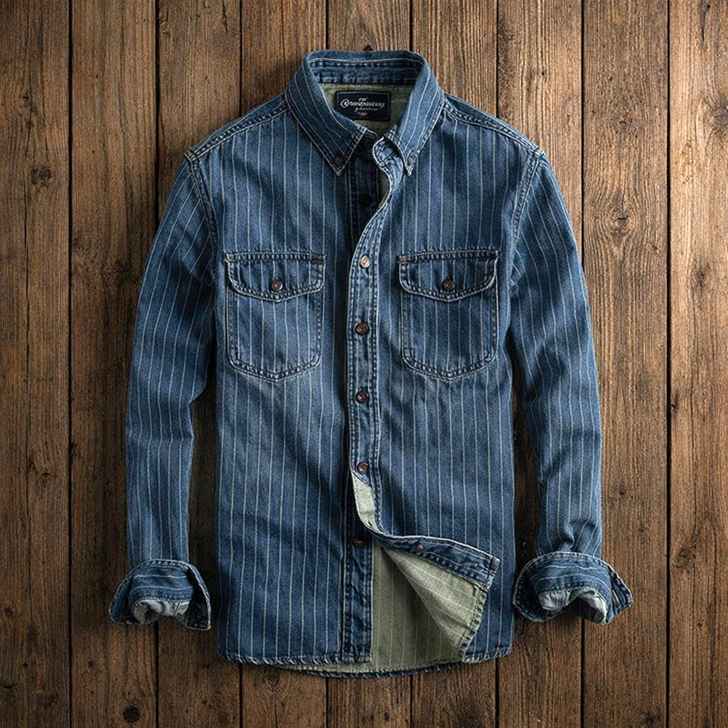 James Oxford Long Sleeve Striped Shirt for Men