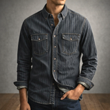 James Oxford Long Sleeve Striped Shirt for Men