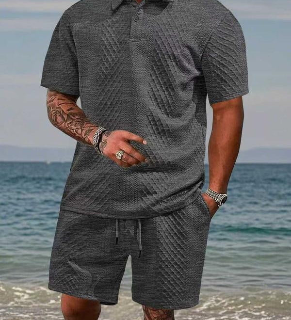 James Oxford Summer Textured Knit Set for Men