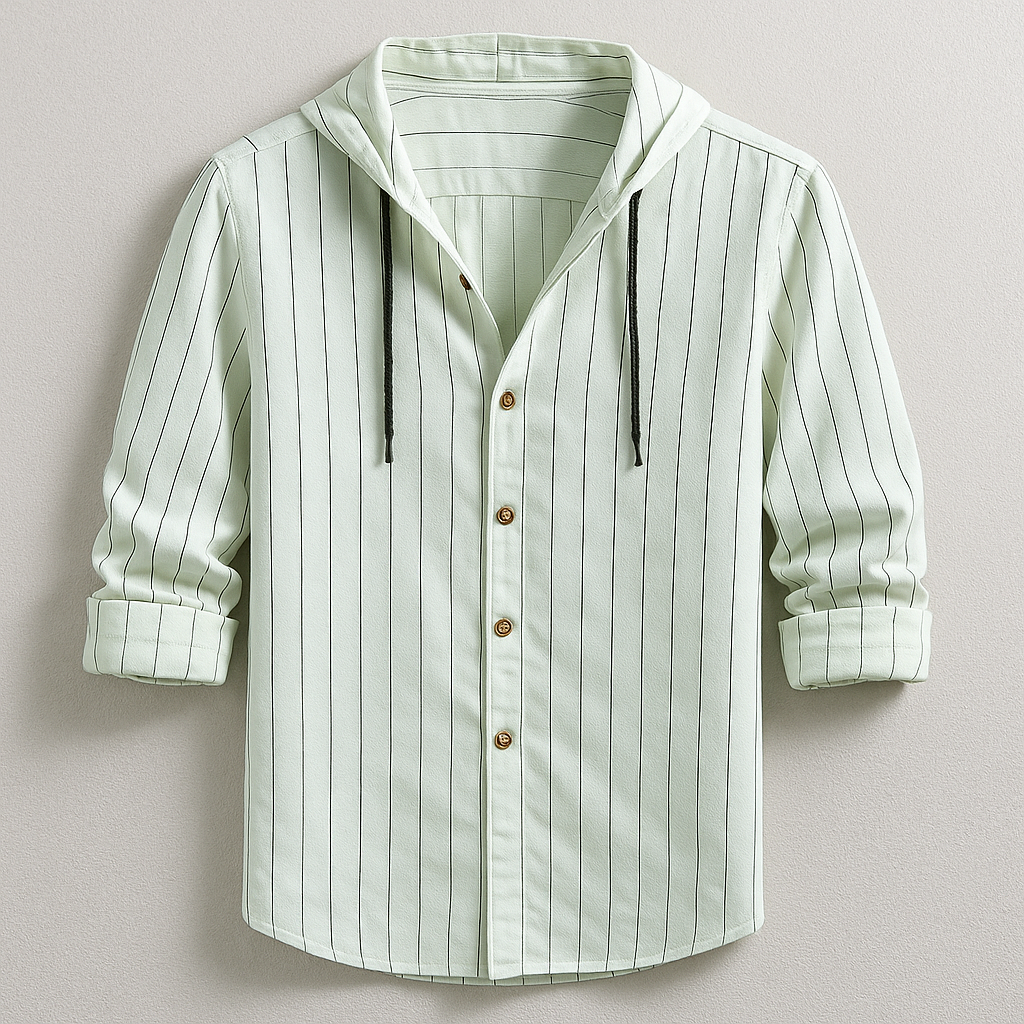 James Oxford Luxury Striped Hooded Shirt