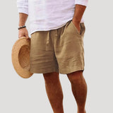 Edward - Men's Linen Shorts with Elastic Waistband