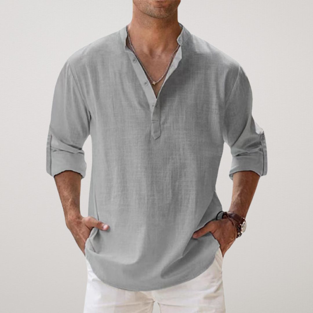 Frederick - Linen-Effect Henley Shirt