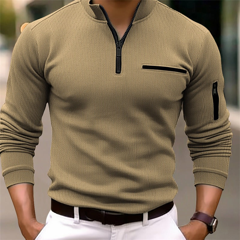 James Oxford Long Sleeve Shirt with Zip