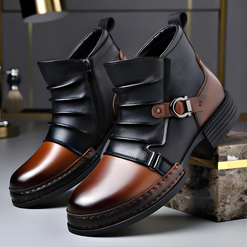 James Oxford Buckle Ankle Boots for Men