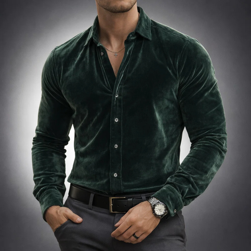 James Oxford Velvet Shirt for Men