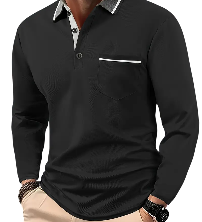 James Oxford Classic Long Sleeve Polo Shirt
