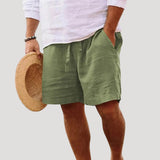 Edward - Men's Linen Shorts with Elastic Waistband