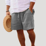 Edward - Men's Linen Shorts with Elastic Waistband