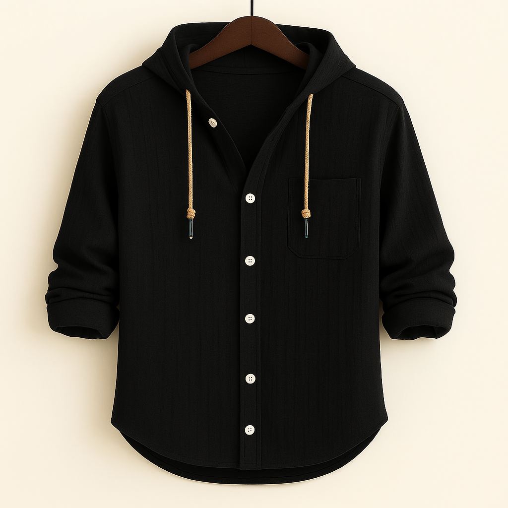 James Oxford Luxury Soft Cotton Hooded Shirt