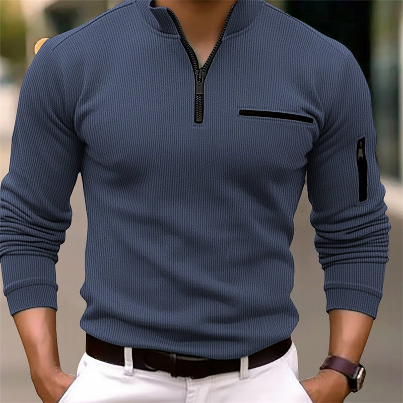 James Oxford Long Sleeve Shirt with Zip