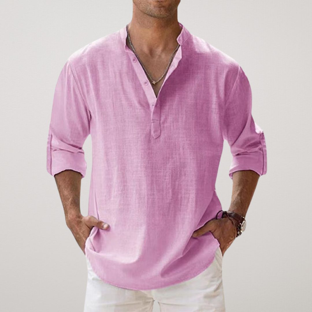 Frederick - Linen-Effect Henley Shirt