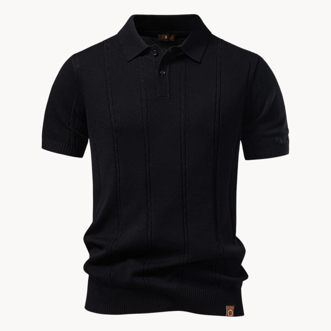 James Oxford Elegant Knit Polo Shirt for Men