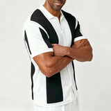 Palazzo Knit Polo Shirt