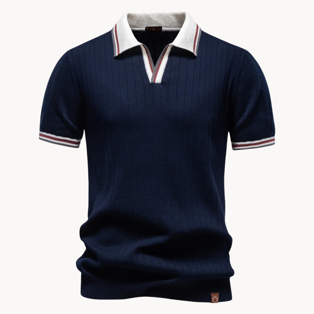 James Oxford Classic Knit Polo Shirt for Men