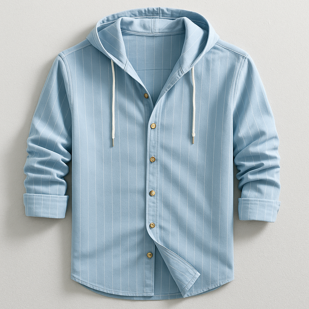 James Oxford Luxury Striped Hooded Shirt