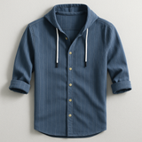 James Oxford Luxury Striped Hooded Shirt