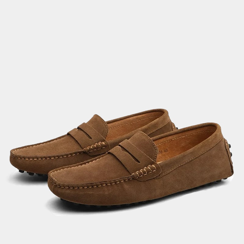 James Oxford Modern Suede Penny Loafers for Men