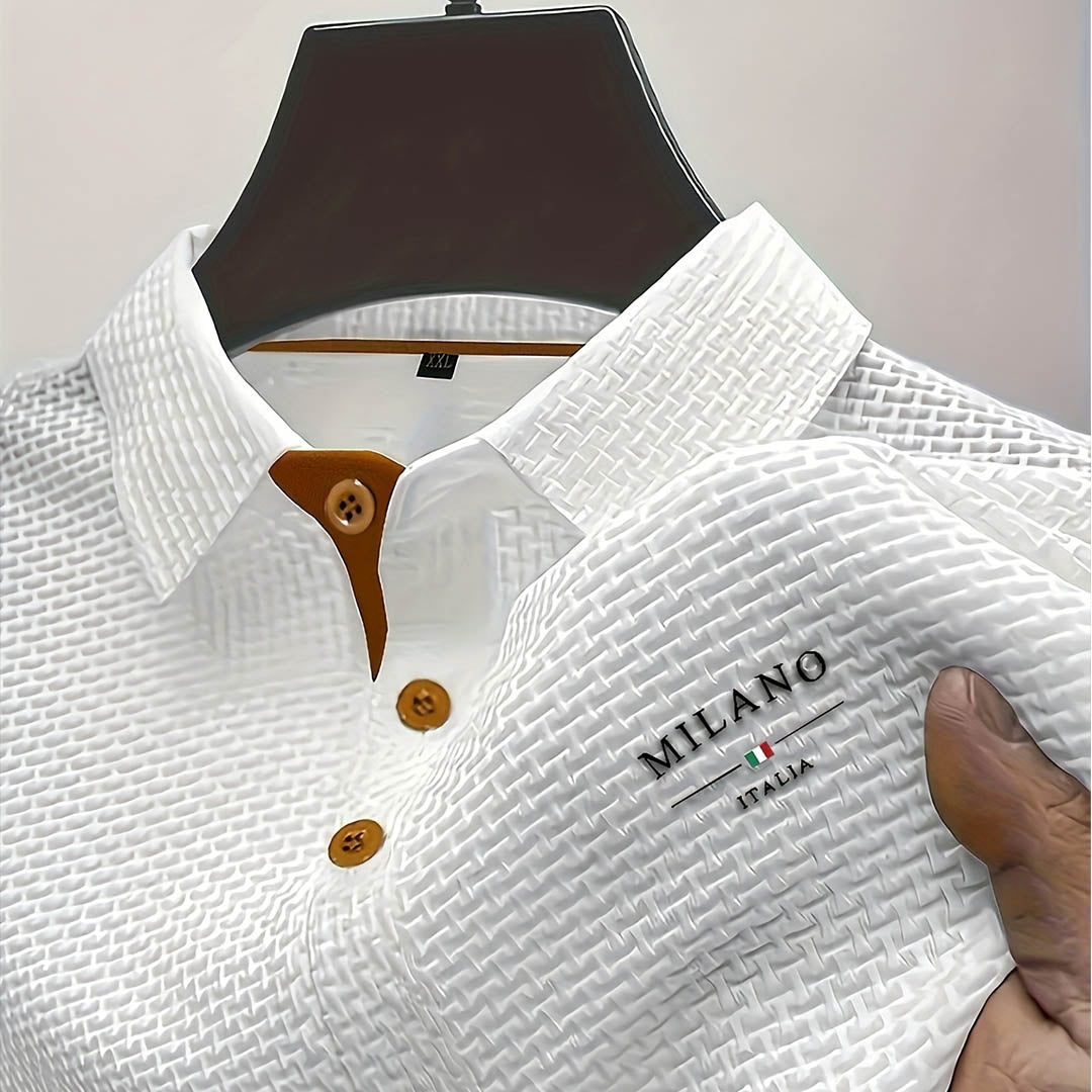 James Oxford Elegant Textured Polo Shirt for Men