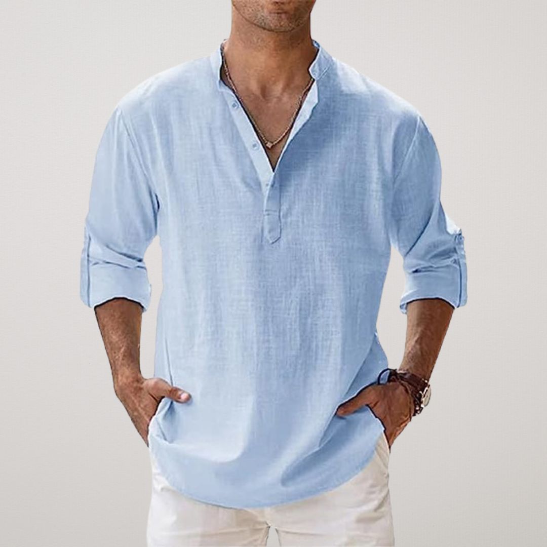 Frederick - Linen-Effect Henley Shirt