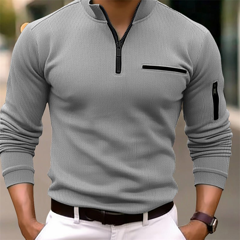 James Oxford Zip Collar Shirt for Men