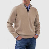 Elegant Men's Mid-Zip Jumper