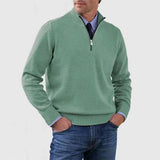 Elegant Men's Mid-Zip Jumper