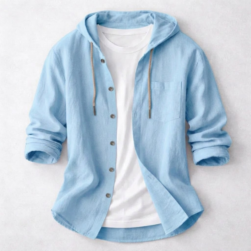 James Oxford Fashion Hooded Shirt for Men