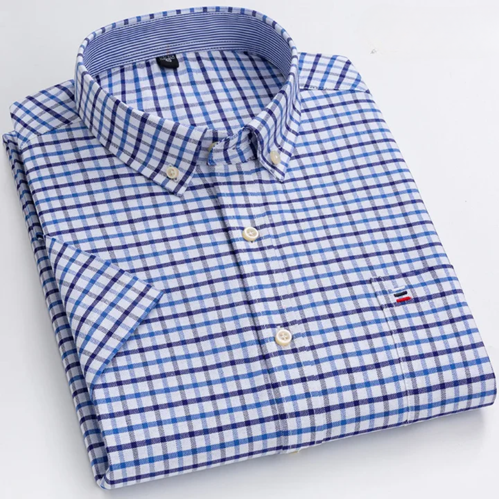 James Oxford Patterned Button-Up Shirt for Men
