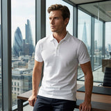James Oxford Slim Fit Short Sleeve Polo Shirt for Men