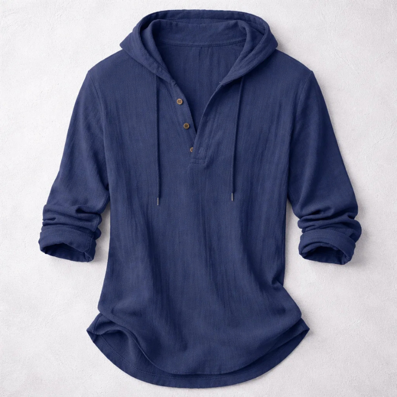 James Oxford Elegant Hooded Shirt for Men