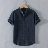 Calder Open Collar Cotton Shirt