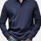 James Oxford Elegant Long Sleeve Polo Shirt for Men